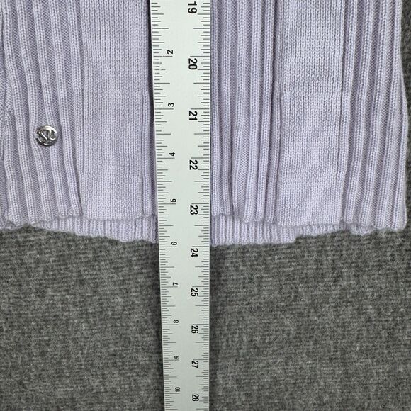 Lululemon Serene Merino Wool Sweater Women's 2 Purple Pullover Ribbed Stretch - Picture 8 of 9